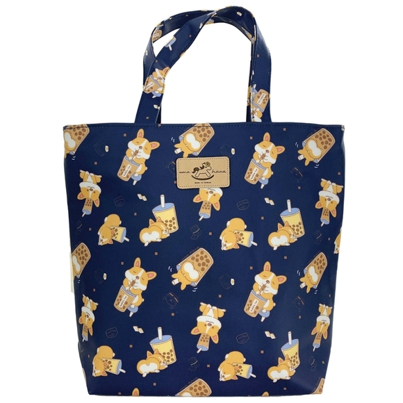 Uma Hana Handbags - Waterproof Boba Corgi Bucket Tote Shoulder Handbag